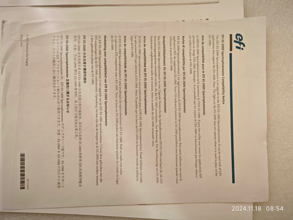 Spectrophotometer EFI Xrite ES-2000